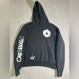 Adidas Ordinals Circle Sweatshirt Hoodie Men’s M Black Pullover Sleeve Print